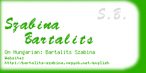 szabina bartalits business card